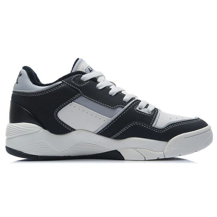 Li-Ning Retro 80er Weich Bequem Langlebig Leicht Low-Top Vintage Basketballschuhe Damen Sneaker Schwarz AGBR086-1