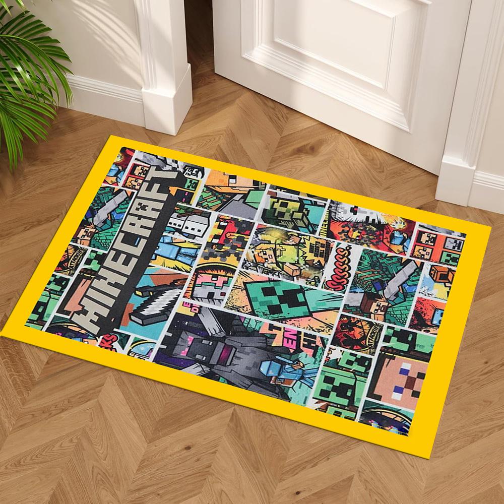 Minecraft Floor Mat Suitable for Dormitory Foyer Playrooms Dining Room Antislip Carpet Office home decor Luxury Gift for Birthday, Christmas, Wedding
