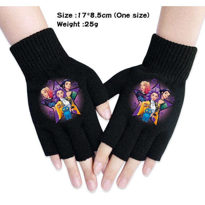 Kinder Jungen Mädchen Kpop Derpy Bedruckte Baumwolle Herbst Winter Warm Gestrickte Touch-Handschuhe