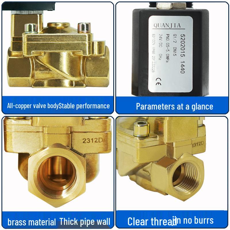 50bar High-Pressure Brass Solenoid Valve for Blow Molding Machines with All-Copper Body