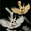Europäischer und Amerikanischer Stil Kupfer Inlay Zirkon Geister Schädel Anhänger, Hip-hop Punk Stil Herren Halskette