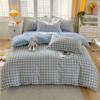 Small Fresh Pure Cotton Brushed Four-piece Set Thickened Washed Cotton Sheets and Quilt Covers Dormitory Three-piece Bedding Set