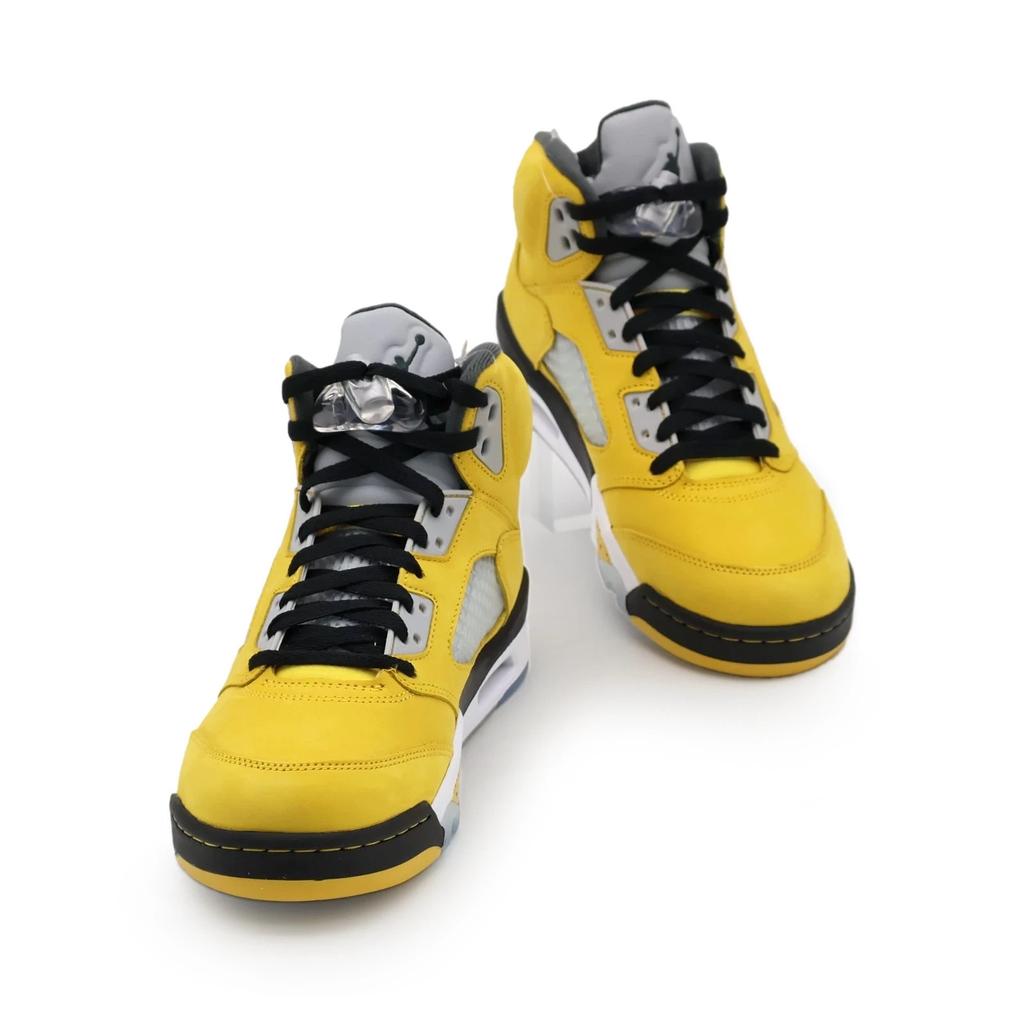 IO3372-700 Nike Air Jordan 5 Retro Tokyo 23 Yellow Wolf Grey Black (Men's)