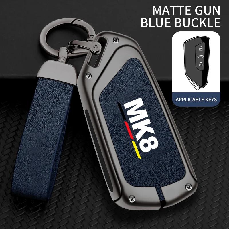 Auto Tpu Zinc Alloy Key Case Bag For Vw Volkswagen Golf 8 Mk8 Car Key Chain Car Metal Key Shell Interior Decoration Accessories