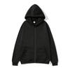 Felpa con cappuccio e zip unisex oversize in pile da uomo e donna, pullover casual a maniche lunghe in tinta unita