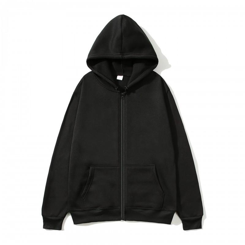Felpa con cappuccio e zip unisex oversize in pile da uomo e donna, pullover casual a maniche lunghe in tinta unita