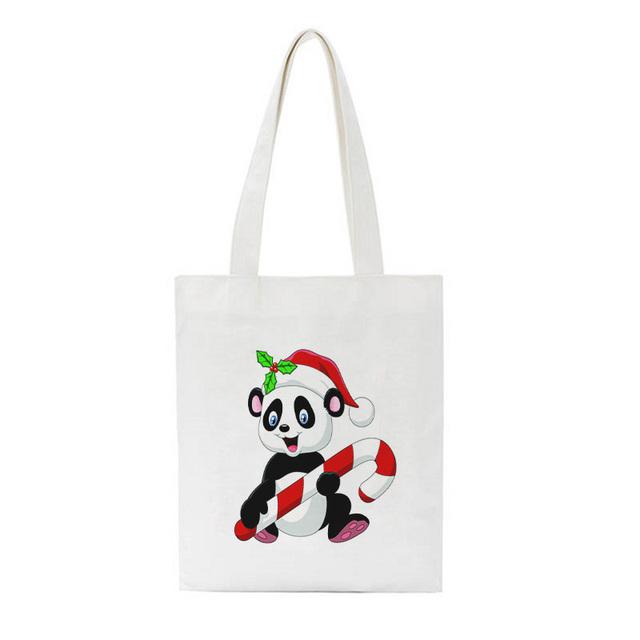 

Панда мультфильм Китай милые национальные сокровища наплечные холщовые сумки Harajuku повседневная сумка через плечо большая сумка уличная женская сумка кошелек 24*26cm