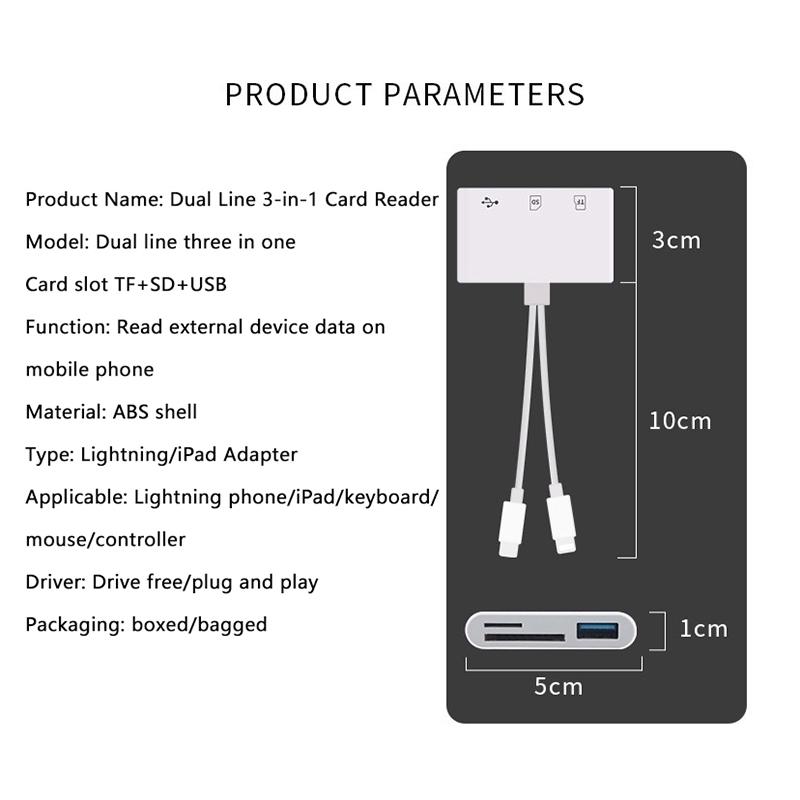 2 In 1 Otg Card Reader Type C Lightning To Sd Tf Memory Card With Usb Charging Port For Macbook Pc Laptop Iphone Cardreader