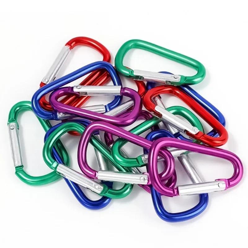 5/10/20PCS Aluminum Carabiner Key Chain Clip Multi Colors Camping Hiking Hook Safety Buckle Keychain Backpack Bottle Buckle