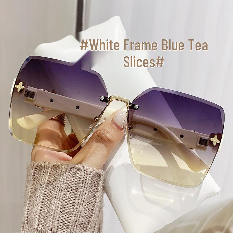 Trendy Unisex Retro Frameless Cut-Edge Sunglasses with Large UV Protective Lenses