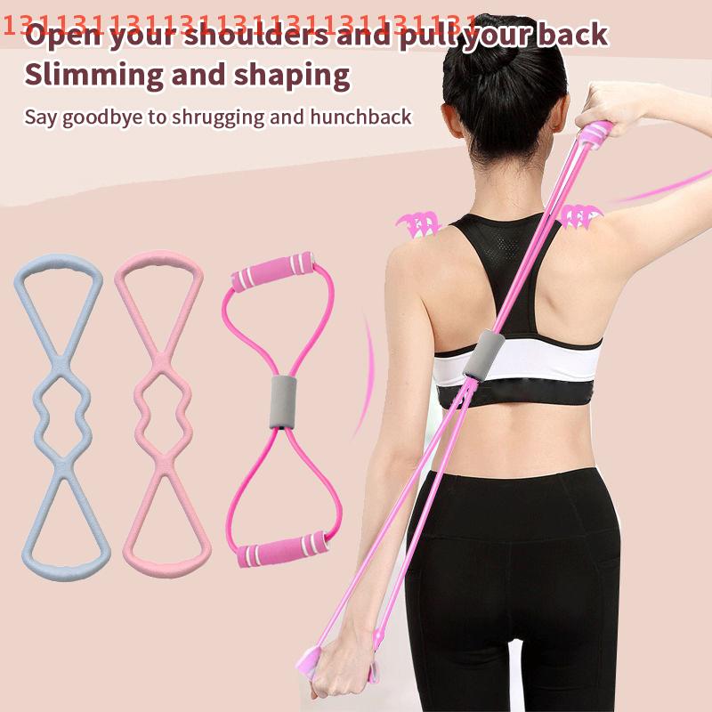 Elastic Stretch Band Yoga 8-Figure Tensioner Open Back Shoulder Stretching Belt Yoga Tool for Practice And Workout
