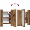 LED Mirror Cabinet with Rustic Wood Effect 40 x 12 x 45 cm Engineered Wood