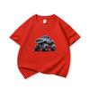 Kids Cotton T Shirt Cool Cartoon Offroad Vehicle Print Crew Neck Short Sleeve Tee Casual Boys Girls Summer Tops