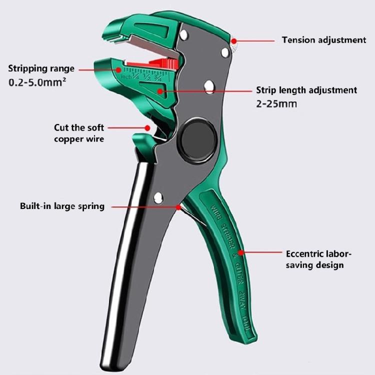 Automatic Cable Wire Stripper Crimping Plier Hand Tool Cutter Stripping Crimper