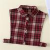 Checked False Collar for Lady Winter Detachable Lapel Faux Collar Half Blouse Collar Fashion Shirt Sweater Accessories