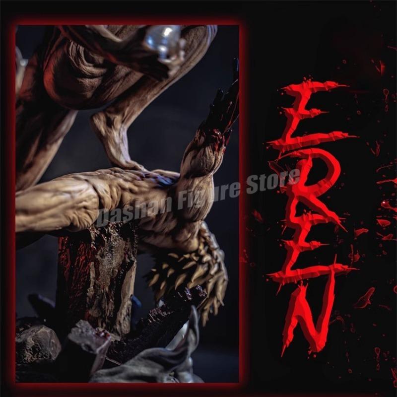 Anime Attack on Titan Action Figure Eren Jaeger Statue PVC Collectible Model Shingeki no kyojin Combat Form Eren Figurine Toys