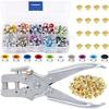 400 Sets 5mm + Eyelet Installation Punch Pliers Copper Color Air Eyelet Grommet Tool Set
