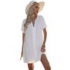 European and American Women's Clothing Independent Station Summer Casual V-neck Shirt Dress Beach Skirt