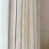 French Medieval Linen Texture Cream Blue And White Striped Gauze Curtains For Living Room Bedroom Bay Window Sunshade