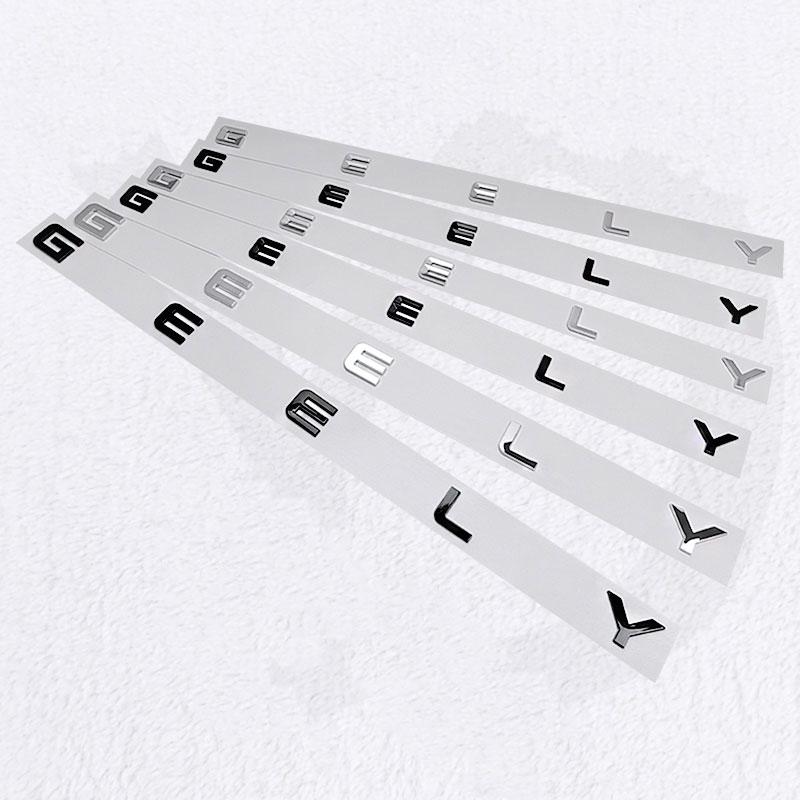 1Pc GEELY Letter Label Badge Trunk Car Stickers for Series Atlas EmgrandGT Monjaro Coolray Modified Body Rear Boot Logo