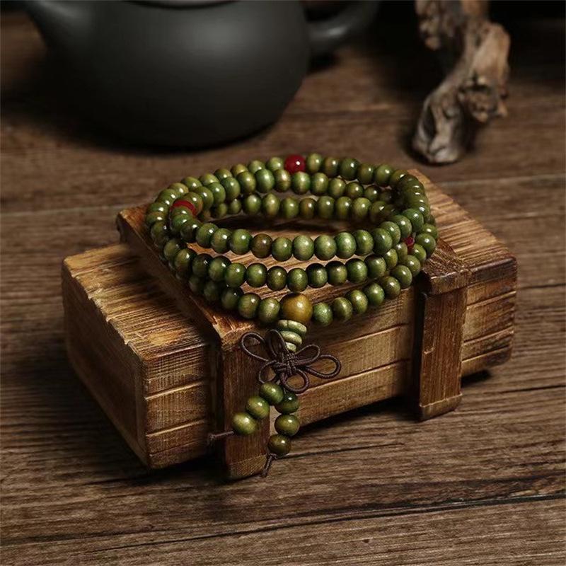 108 Beads Multi-Circle Imitation Sandalwood Buddhist Prayer Bracelet