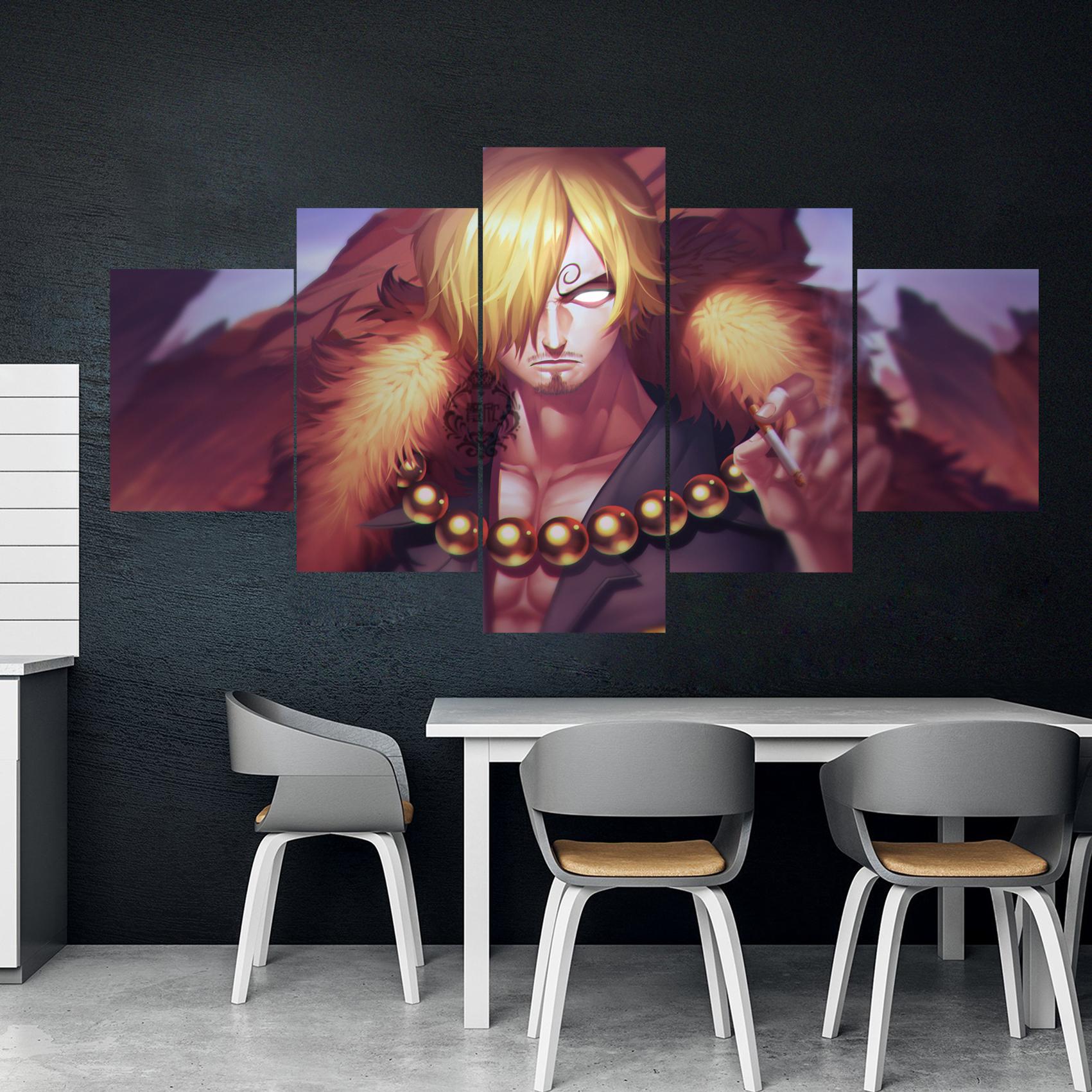 

Модульная картина для домашнего декора, 5 шт., ONE PIECE, Sanji, аниме, картина, плакат, стена для дома, картина на холсте, оптовая продажа, без рамки, без рамки 20x35cm*2 20x45cm*2 20x55cm*1