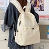 Schoolbag Japanese Ins Fashion Simple Solid Color Backpack Women's Large Capacity College Style Student School Bag Casual Commuter Backpack