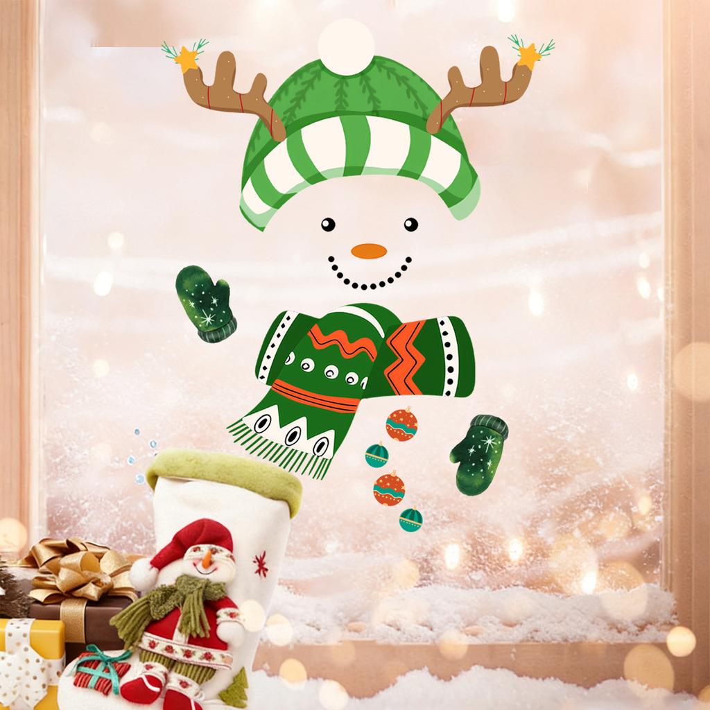 Sticker Snowman Christmas Static Cling Window Sticker Static Adsorption Non-gummy Christmas Glass Window Sticker