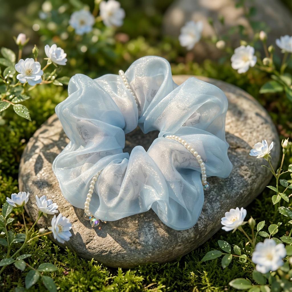 Luxurious Pink Floral Pearl & Rhinestone Pleated Headband - Exquisite Elevated Hair Accessory