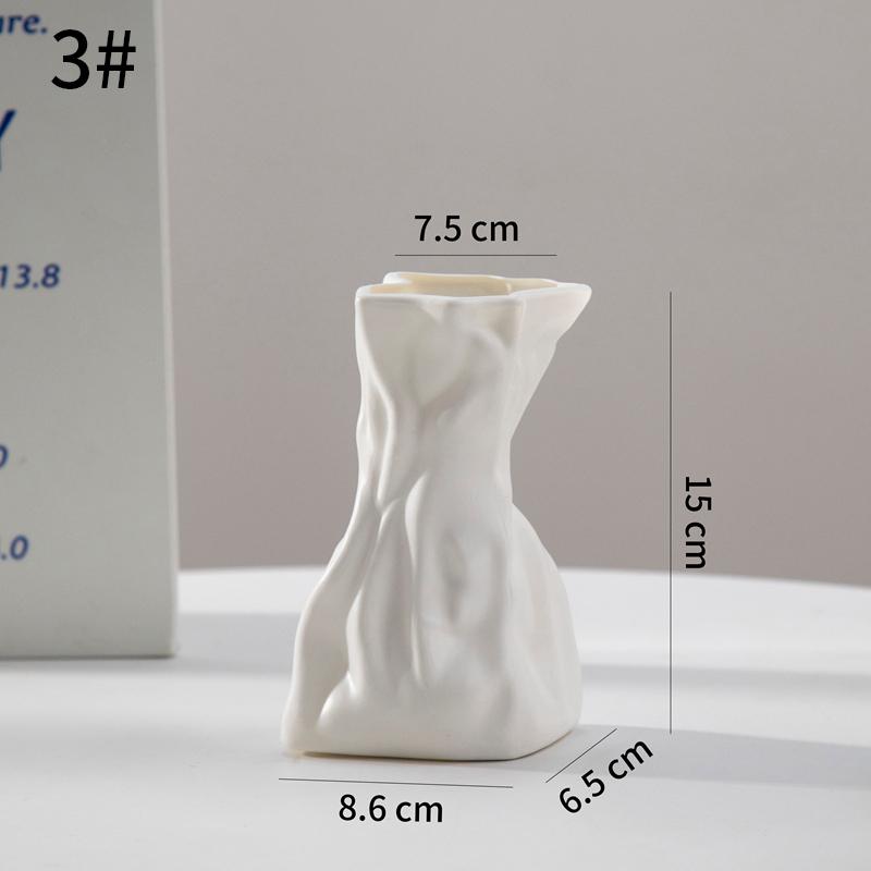 Nordic Flower Vase Pure White Imitation Ceramic Vase Hydroponic Creative Home Decor Artistic Desktop Ornament Mother'S Day Gifts