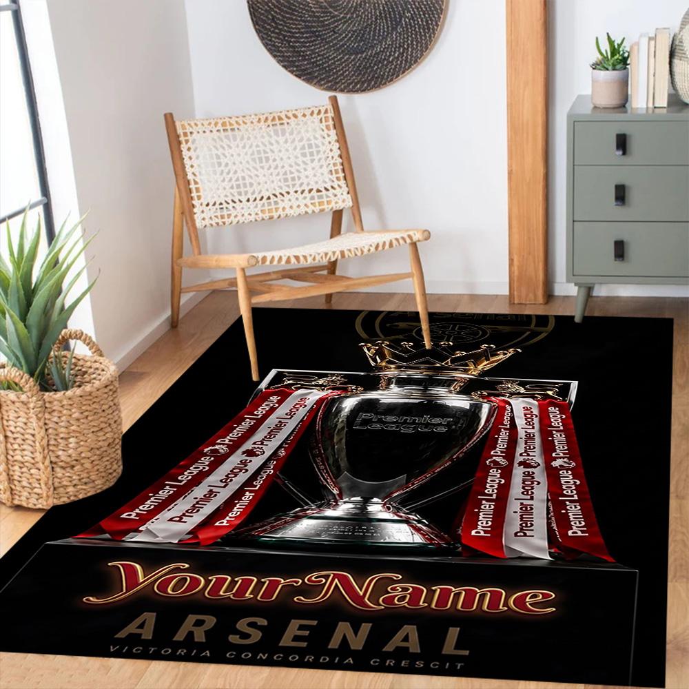 Arsenal Personalized Name Floor Mat Perfect for Living Rooms Dining Room Bedrooms Balcony Anti-slip Rug Anime Office Decor