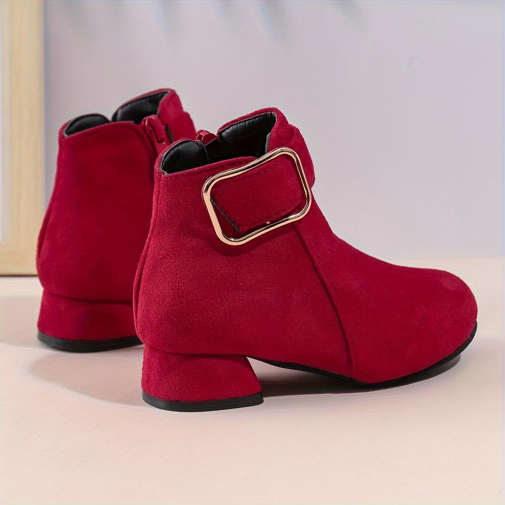 Trendy Elegant High-heeled Boots With Zipper For Girls, Lightweight Non Slip Boots For Indoor Outdoor Travel, Spring And Autumn