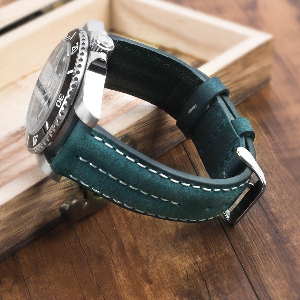 Uhrenarmband aus echtem Leder, 20 mm, 22 mm, Crazy Horse-Rindsleder, für Herren und Damen, Armband für Panerai-Uhr, universeller Ersatz des Handgelenkbands