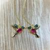 Elegantes pendientes largos con borlas y diseño de pájaro dorado para mujer, accesorios de joyería de moda, regalos creativos.