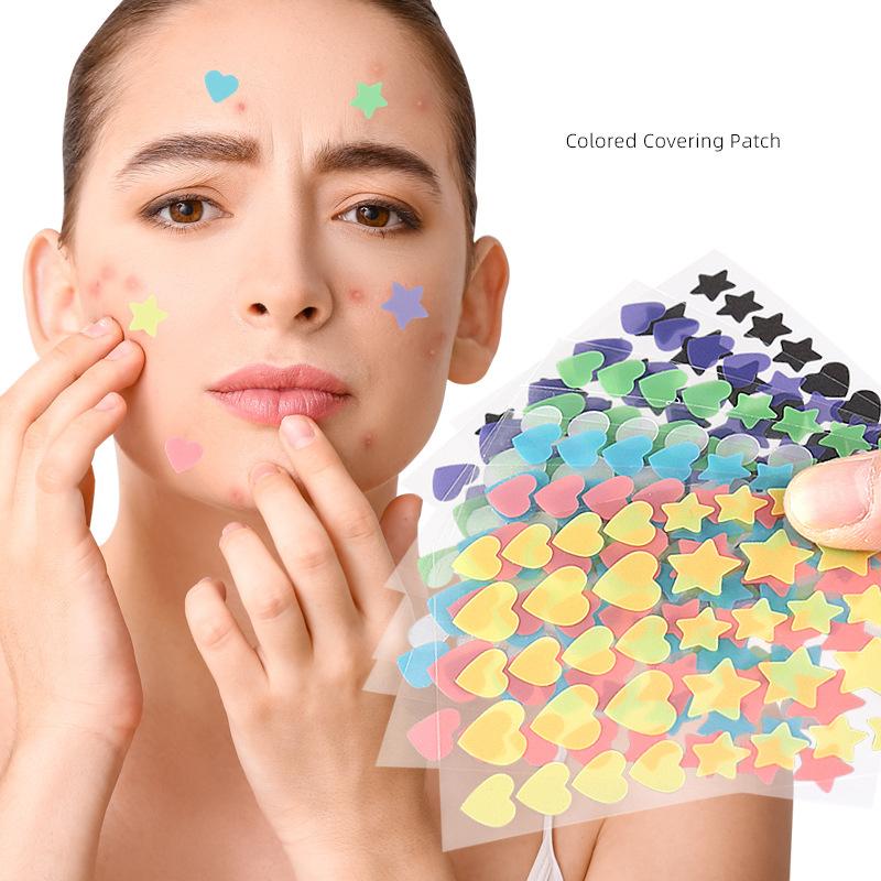 72/80 Pièces Coloré Mignon Étoile Forme de Cœur Autocollant Traitement Acné Invisible Couvre Acné Patch Bouton Soin de la Peau