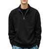 Men's Casual Half-Zip Stand Collar Sweatshirt Loose Fit Big Size for Everyday Wear