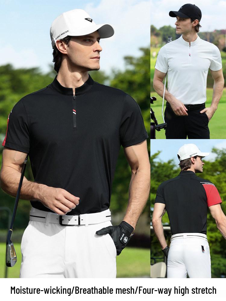 PGM Men's Summer Breathable Moisture-Wicking Golf Polo Shirt