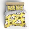Cute Puppies With Paws And Bones Pattern Bedding Set 1 Duvet Cover 2 Pillowcases For Adult And Children Luxury Gift Full Size