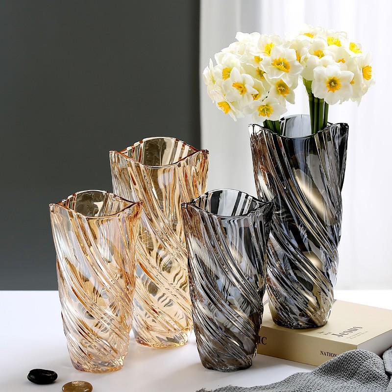 High-End Transparent Glass Crystal Vase for Fresh Flower Arrangements