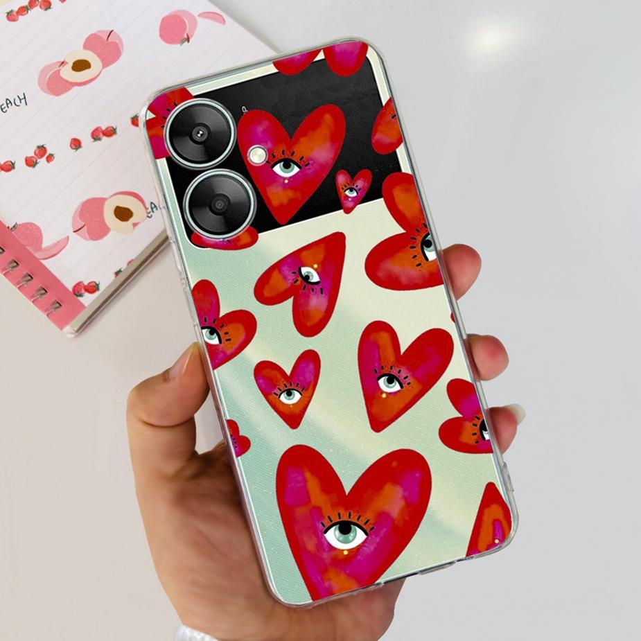 For Xiaomi Poco M6 5G Case Stylish Painted Cover Clear Silicone Phone Case For Xiaomi Poco M6 Pro M6Pro PocoM6 Soft Cover Bumper