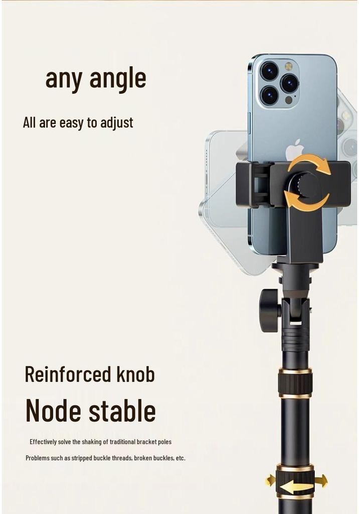 Mobile Phone Holder & Selfie Stick Tripod for Outdoor Photography and Live Streaming.