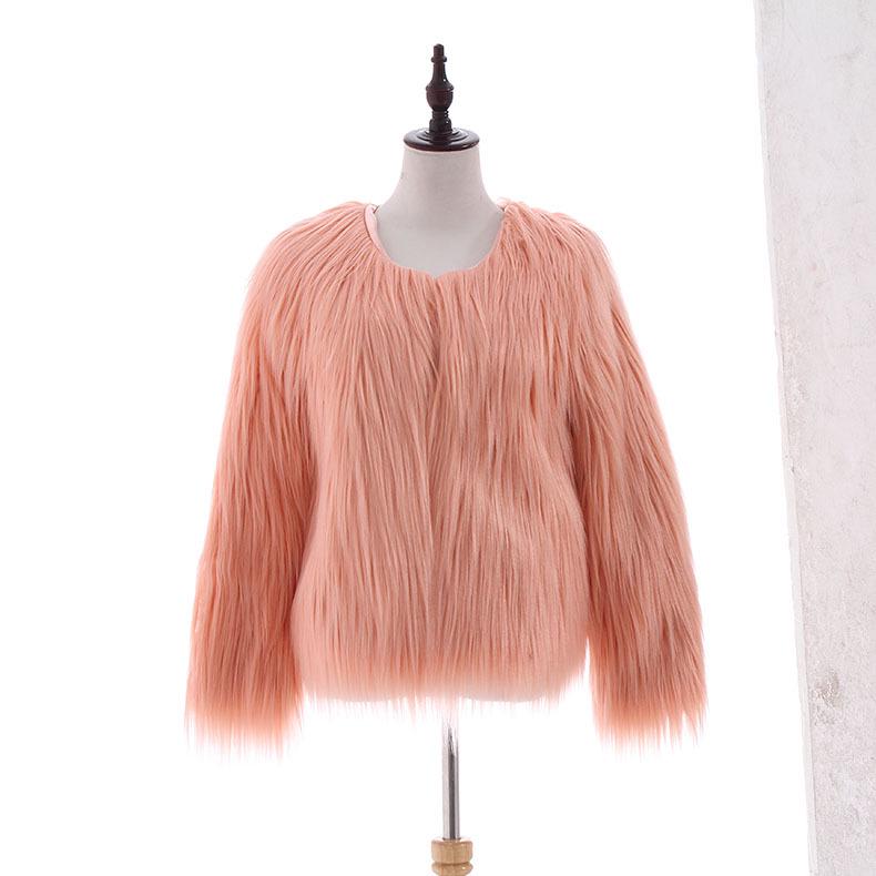 Tan Shearling Short Sleeve Plus Size Women's Fur Coat