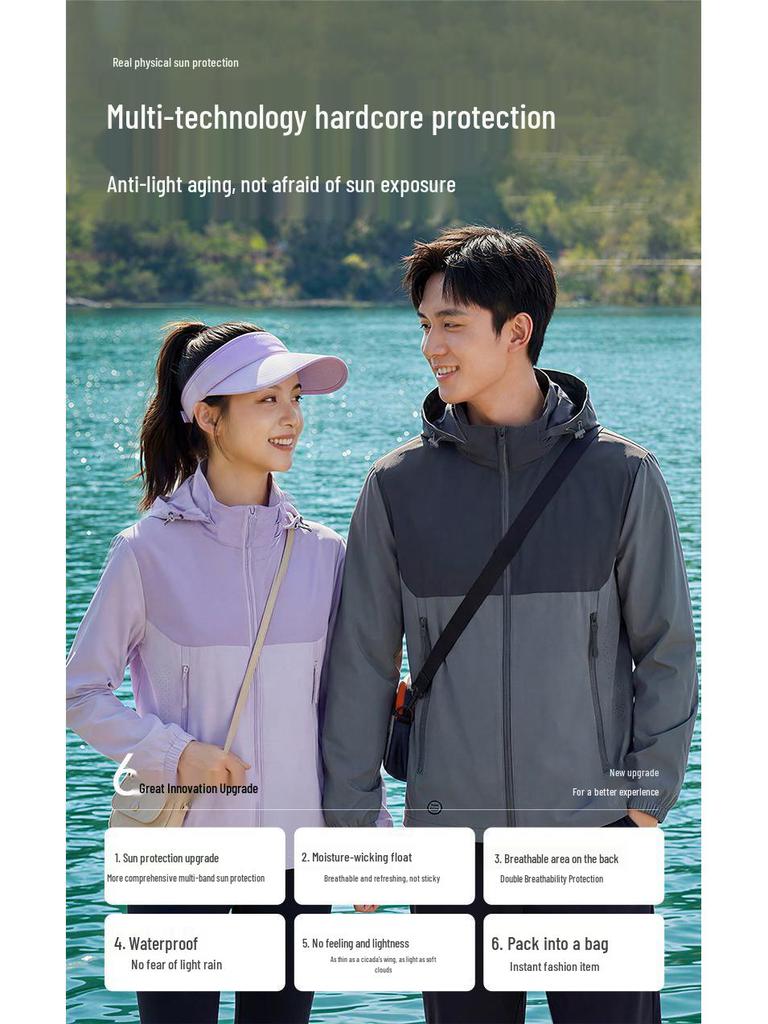 Unisex Ice Silk Sun Protection Jacket: Lightweight, Breathable, Anti-UV Summer Outdoor Skin Clothing.