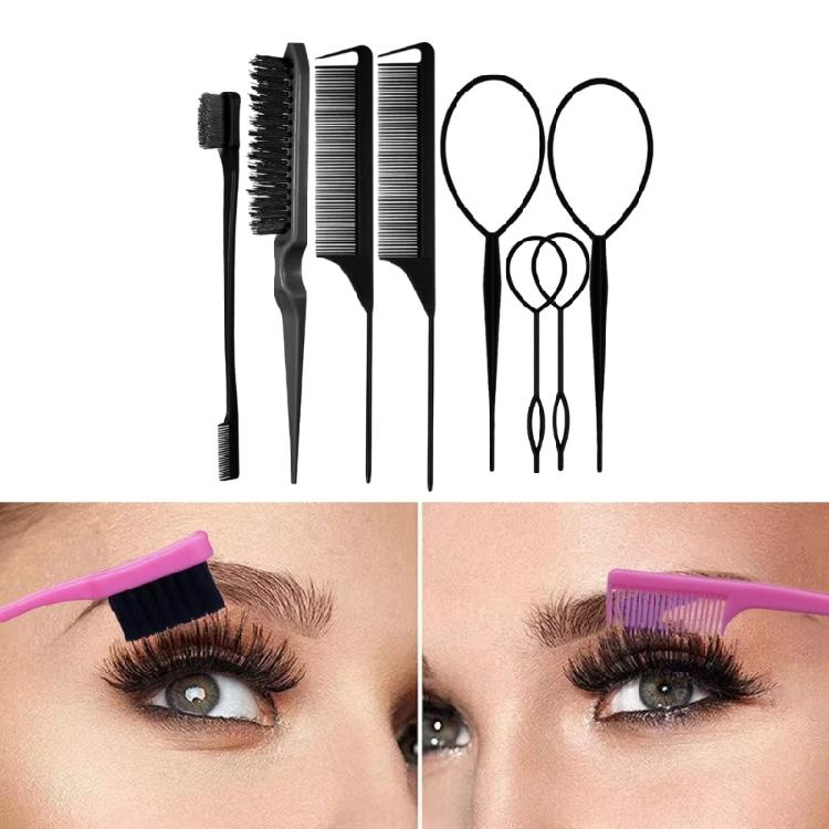 8-teiliges Haarschwanz-Werkzeugset Rattenkamm Stylingkämme Toupierkämme Scheitelzieher