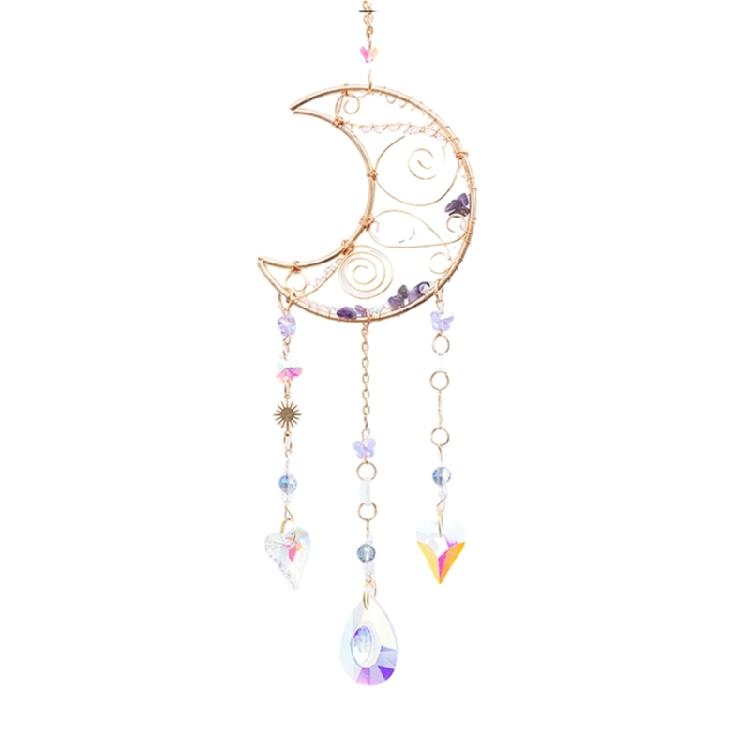 Moon Love Heart Charm Dreamcatcher Garden Window Decorations Crystal Pendant 1