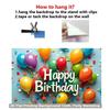 2D Colorful Party Backdrop, Rainbow Balloons & Confetti for Birthday Photoshoot