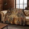 Retro Nautische Karte Kompass Schatzkarte Flanell Decke, Gemütliche Weiche Überwurfdecke für Zuhause Schlafzimmer Bett Sofa Abdeckung Geschenk Kinder