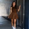 New European and American women's clothing sleeveless pleated bud skirt backless short dress spring and summer