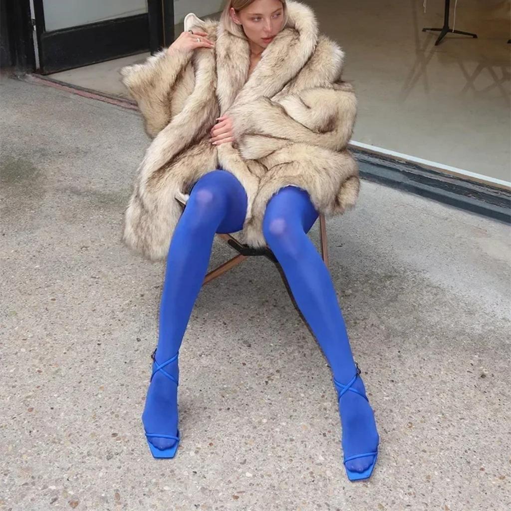 VAYLA Winter Damen Luxuriöse Revers Kunstpelzmäntel Mode High Street Langarm Oversize Strickjacke Jacke Dick Warm Damen Oberbekleidung