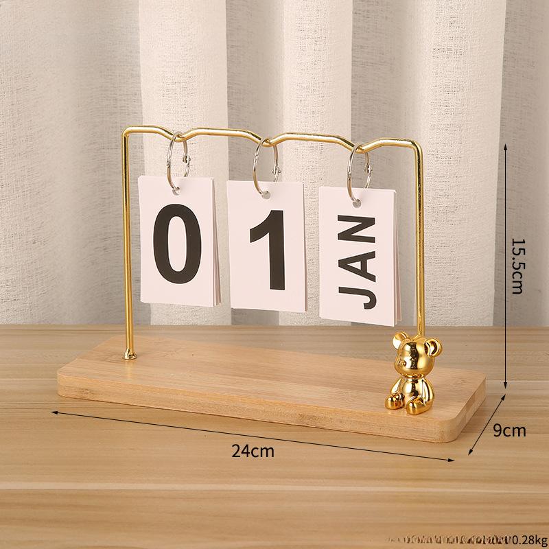 Wooden Page Turning Calendar Household Simple Desktop Decoration Study Desk Calendar Perpetual Calendar Knickknacks